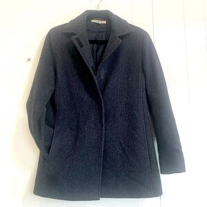 JASON KOLE Dark Gray 100% Wool Coat Jacket Pea Coat Blazer Size 6.